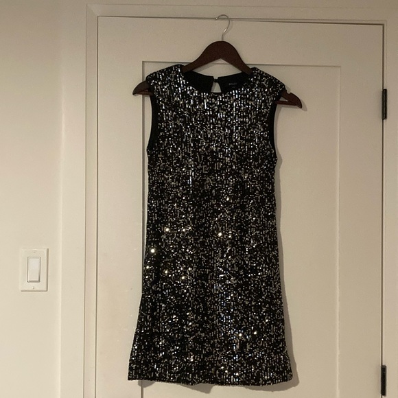 RW&Co Sleeveless Mini Sequins Cocktail Dress xxs silver/black - Picture 3 of 10